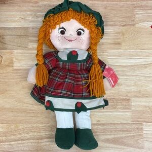 16” Vintage 1998 Christmas Rag Doll by King Plush